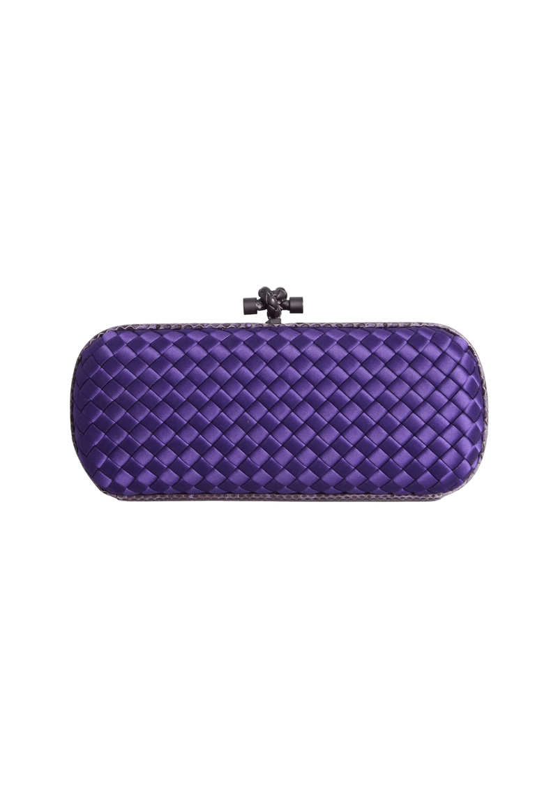 LONG KNOT INTRECCIATO SATIN CLUTCH