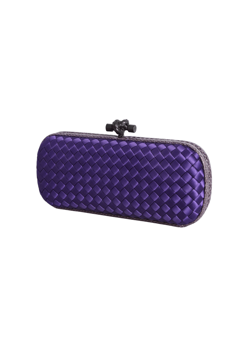 LONG KNOT INTRECCIATO SATIN CLUTCH