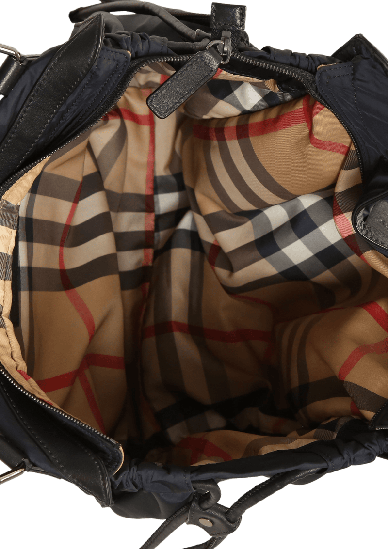 NYLON HOUSE CHECK BUCKLEIGH TOTE