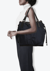 NYLON HOUSE CHECK BUCKLEIGH TOTE