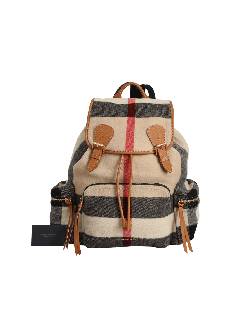 WOOL MEGA CHECK RUCKSACK BACKPACK