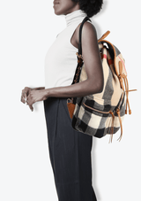 WOOL MEGA CHECK RUCKSACK BACKPACK