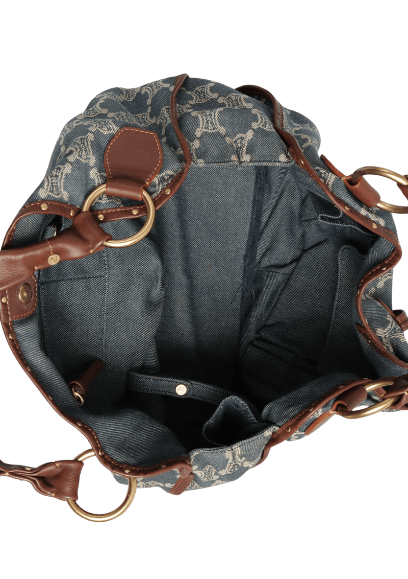 DENIM MACADAM SHOULDER BAG