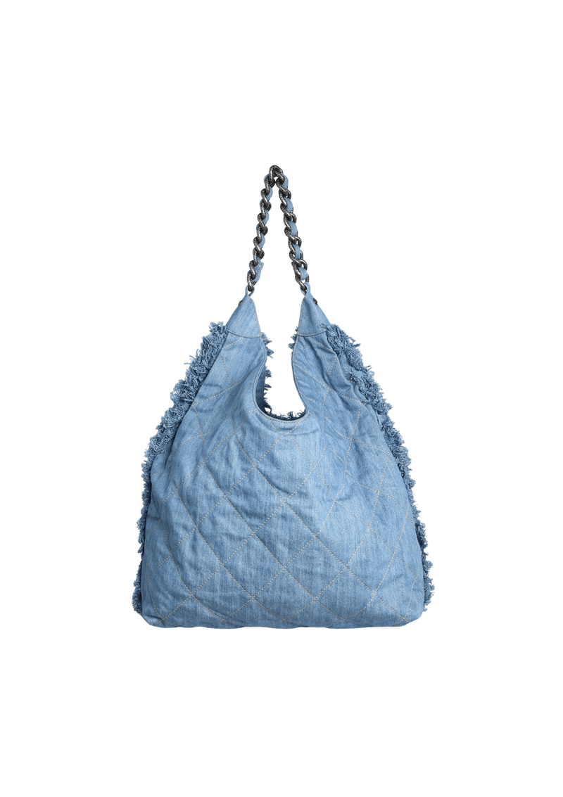 DENIM CHAIN HOBO BAG