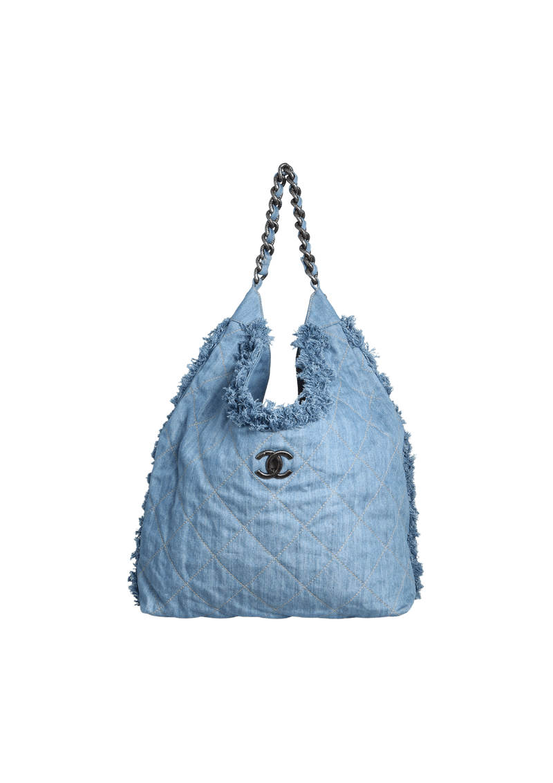 DENIM CHAIN HOBO BAG