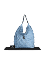 DENIM CHAIN HOBO BAG