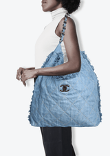 DENIM CHAIN HOBO BAG