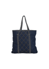 DENIM NORTH SOUTH LUXE LIGNE TOTE