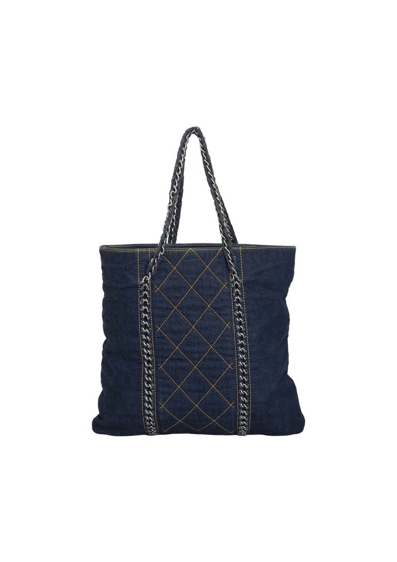 DENIM NORTH SOUTH LUXE LIGNE TOTE