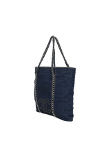 DENIM NORTH SOUTH LUXE LIGNE TOTE