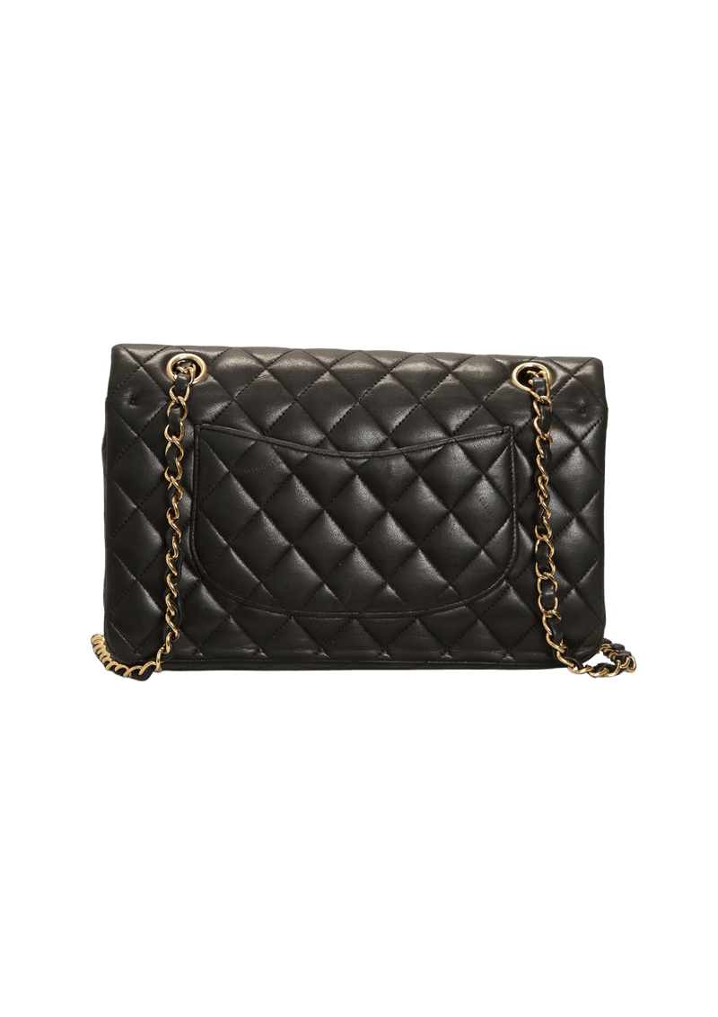 BOLSAS CHANEL MEDIUM CLASSIC DOUBLE FLAP LAMBSKIN PRETA ORIGINAL