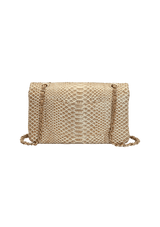 MEDIUM PYTHON DOUBLE FLAP BAG