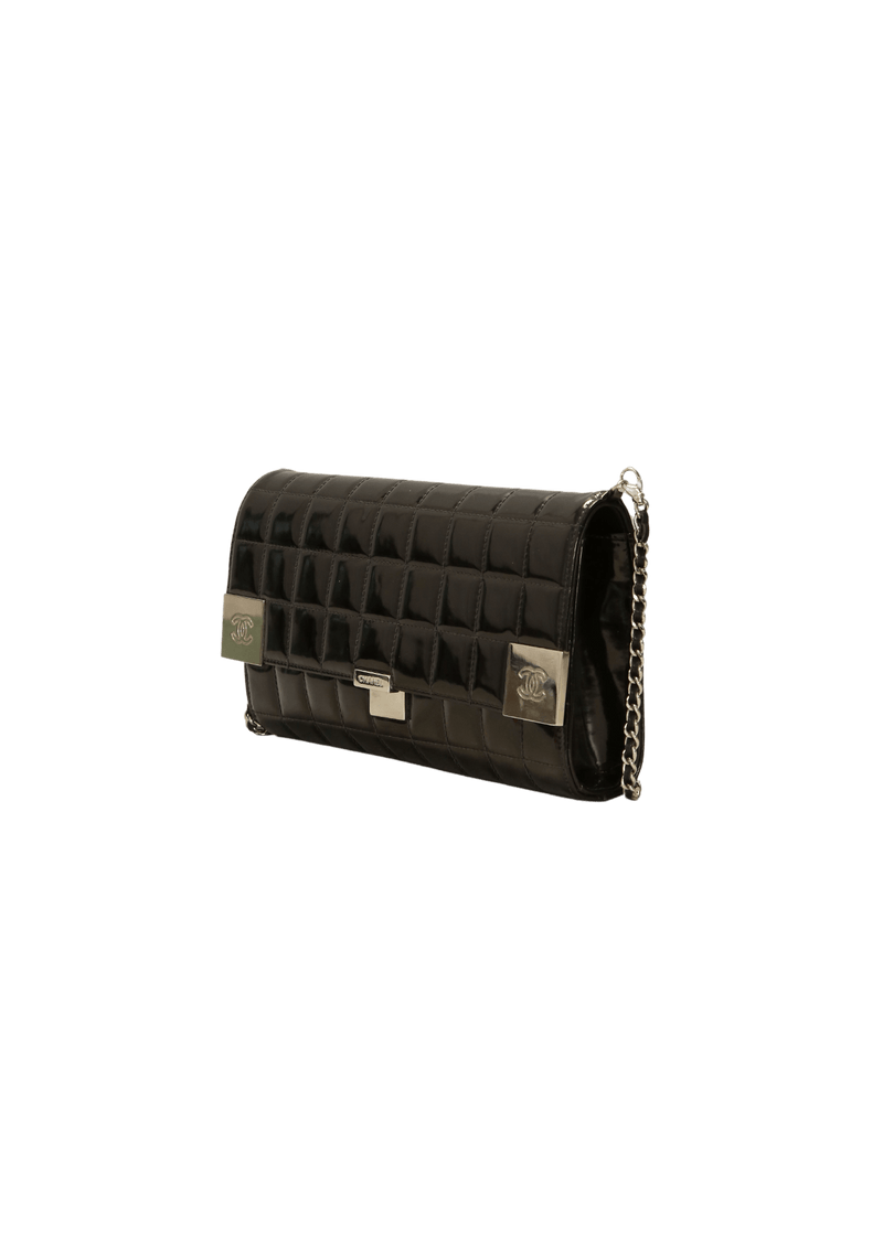 PATENT CHOCOLATE BAR CLUTCH