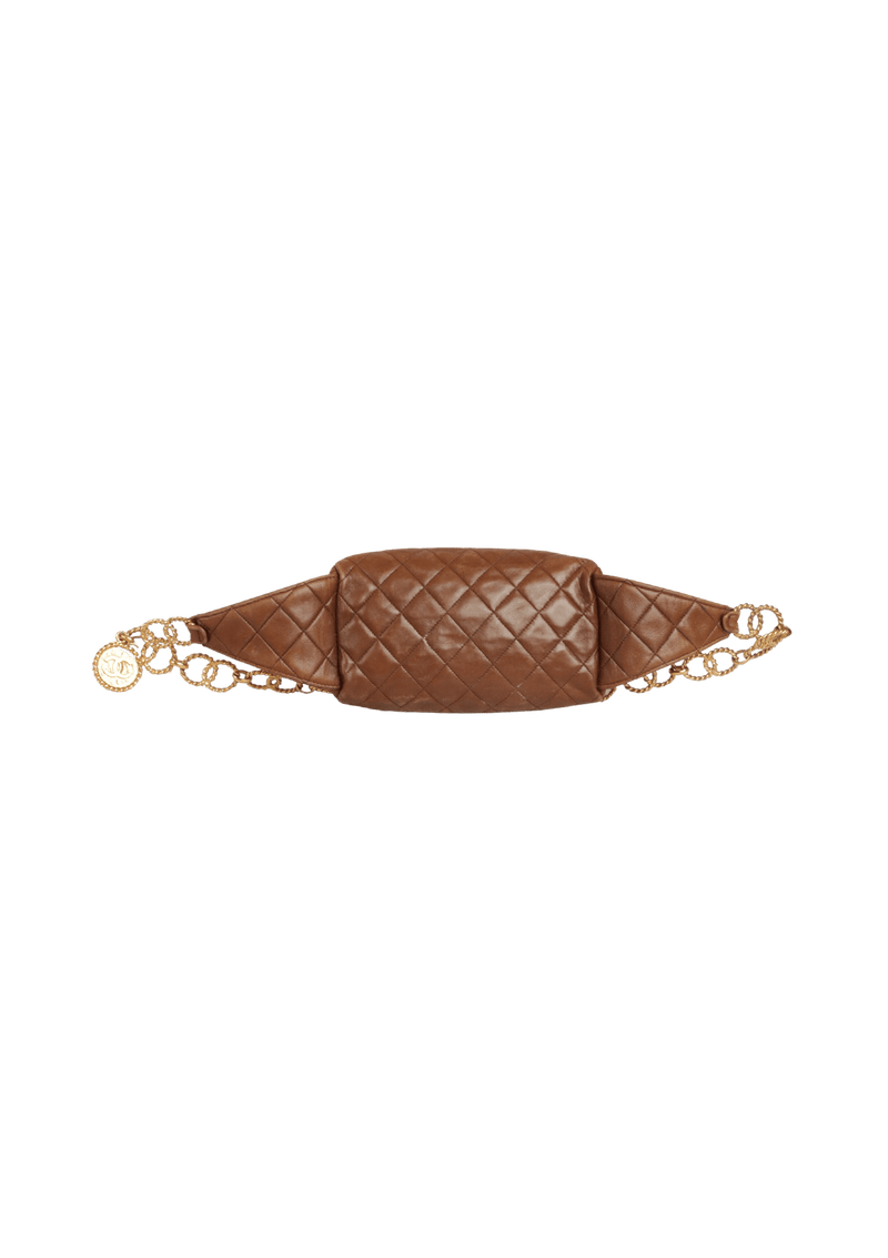 QUILTED CHAIN BELT BAG