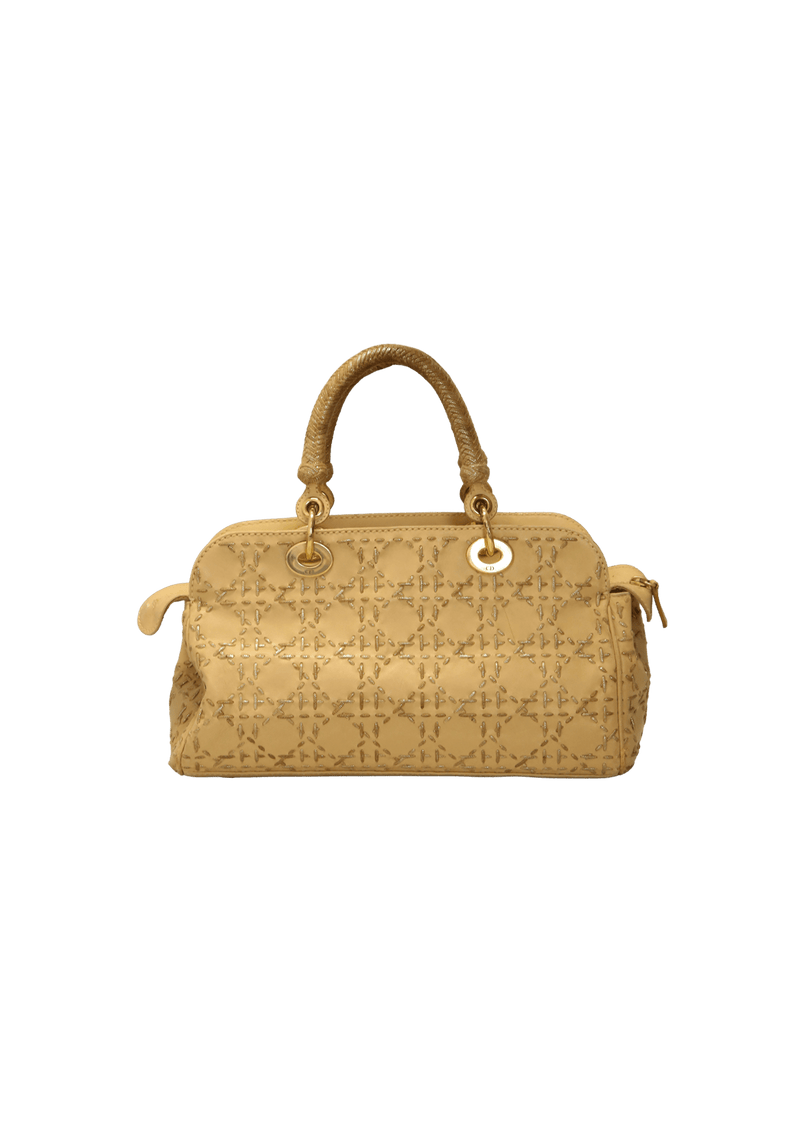 CANNAGE STITCHED TOP HANDLE BAG