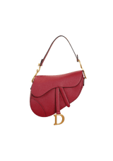 GRAINED CALFSKIN LEATHER SADDLE BAG