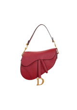 GRAINED CALFSKIN LEATHER SADDLE BAG