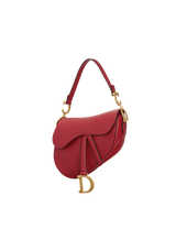 GRAINED CALFSKIN LEATHER SADDLE BAG