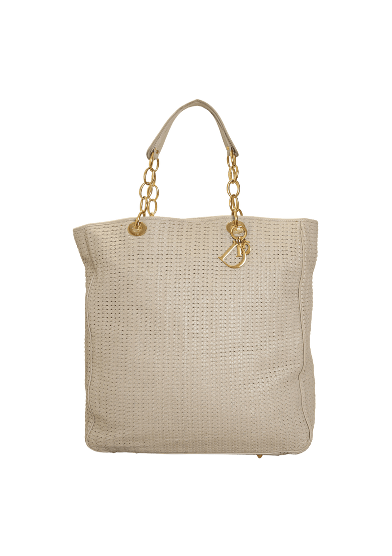 LADY DIOR WOVEN SOFT TOTE