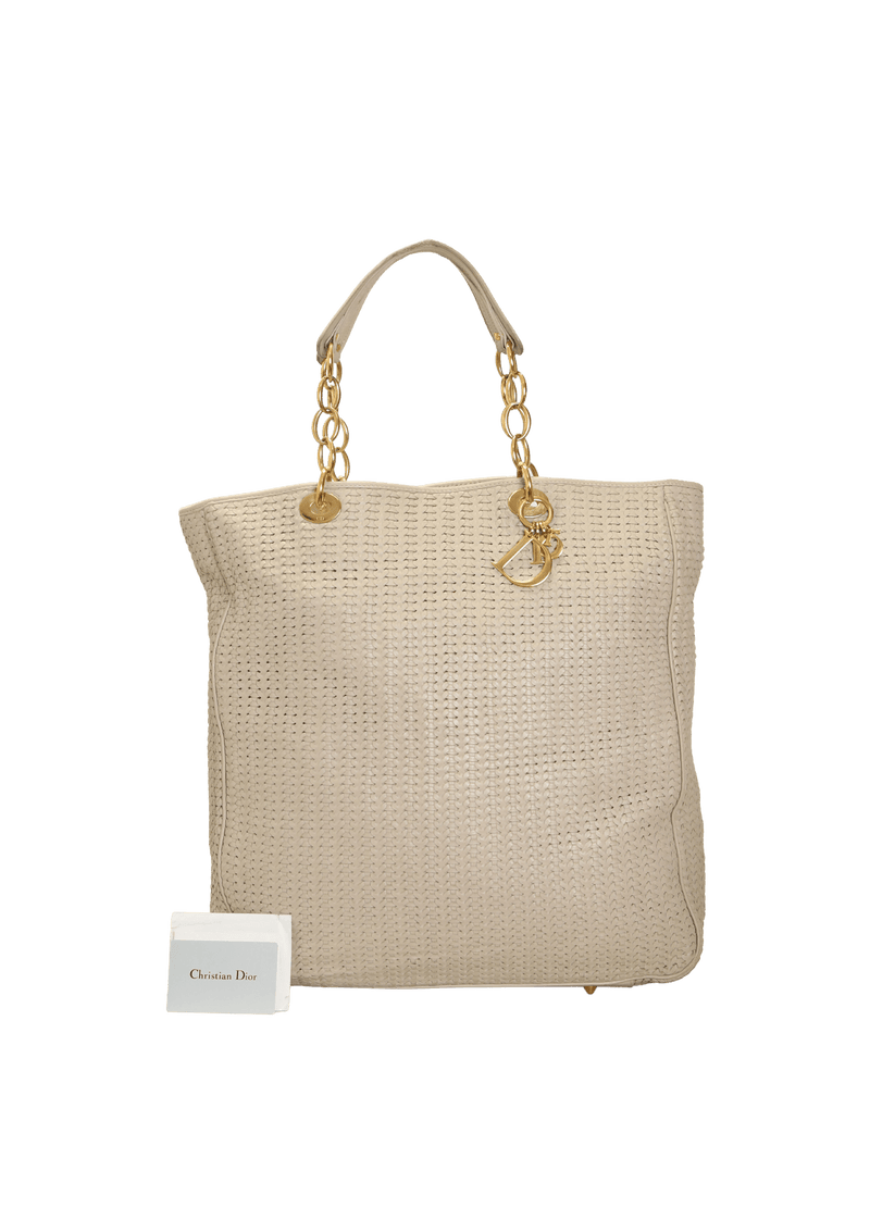 LADY DIOR WOVEN SOFT TOTE