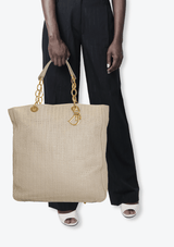 LADY DIOR WOVEN SOFT TOTE