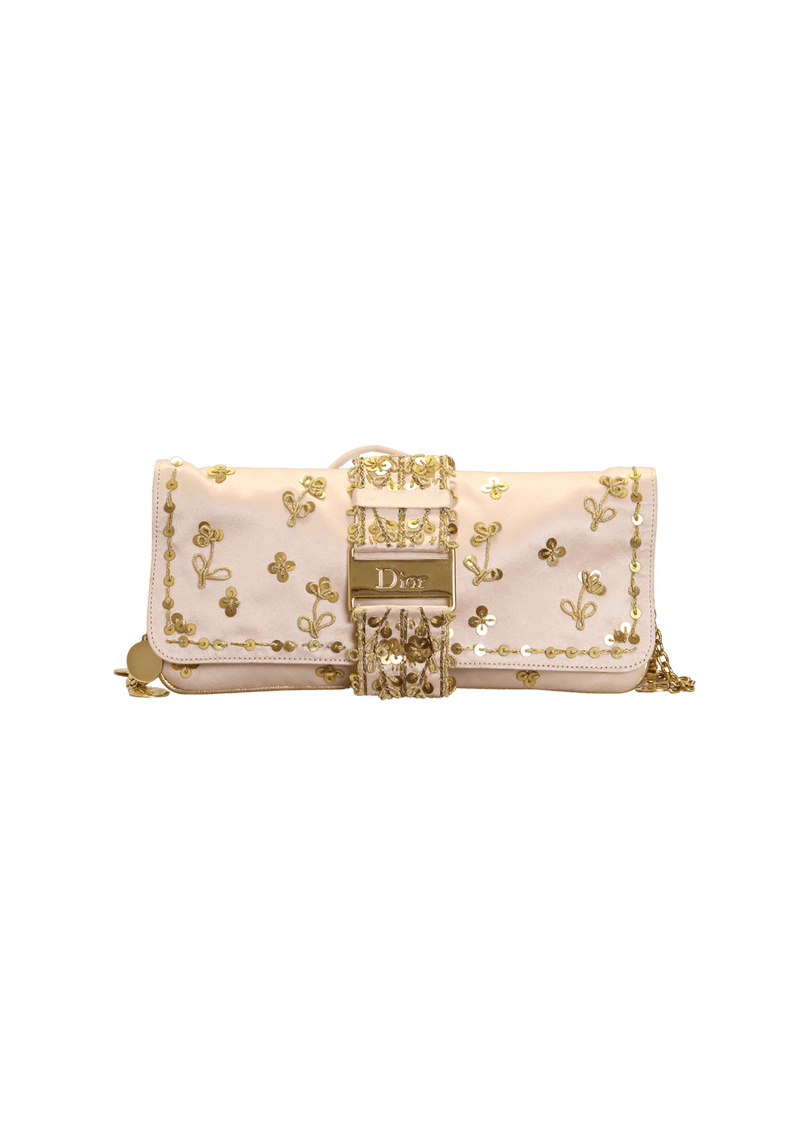 LIMITED EDITION EMBROIDERED SATIN CHAIN BAG