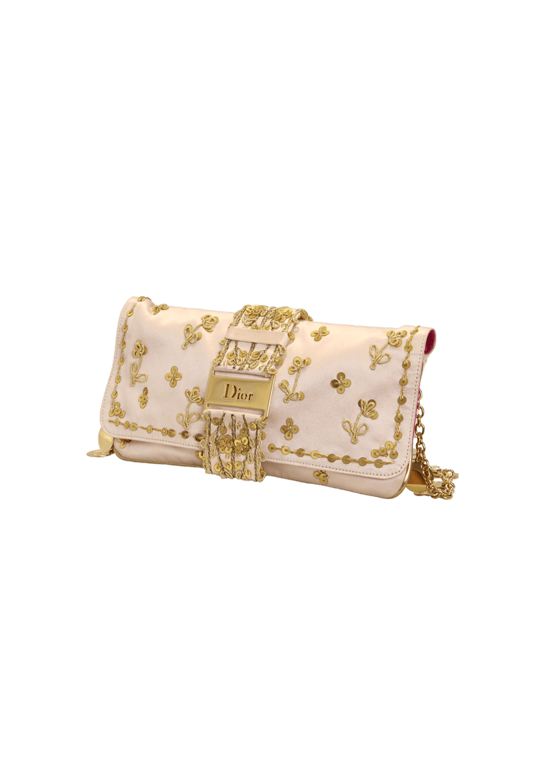 LIMITED EDITION EMBROIDERED SATIN CHAIN BAG