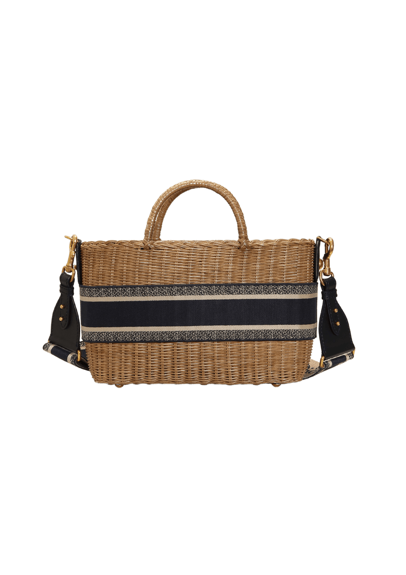 WICKER OBLIQUE TOTE