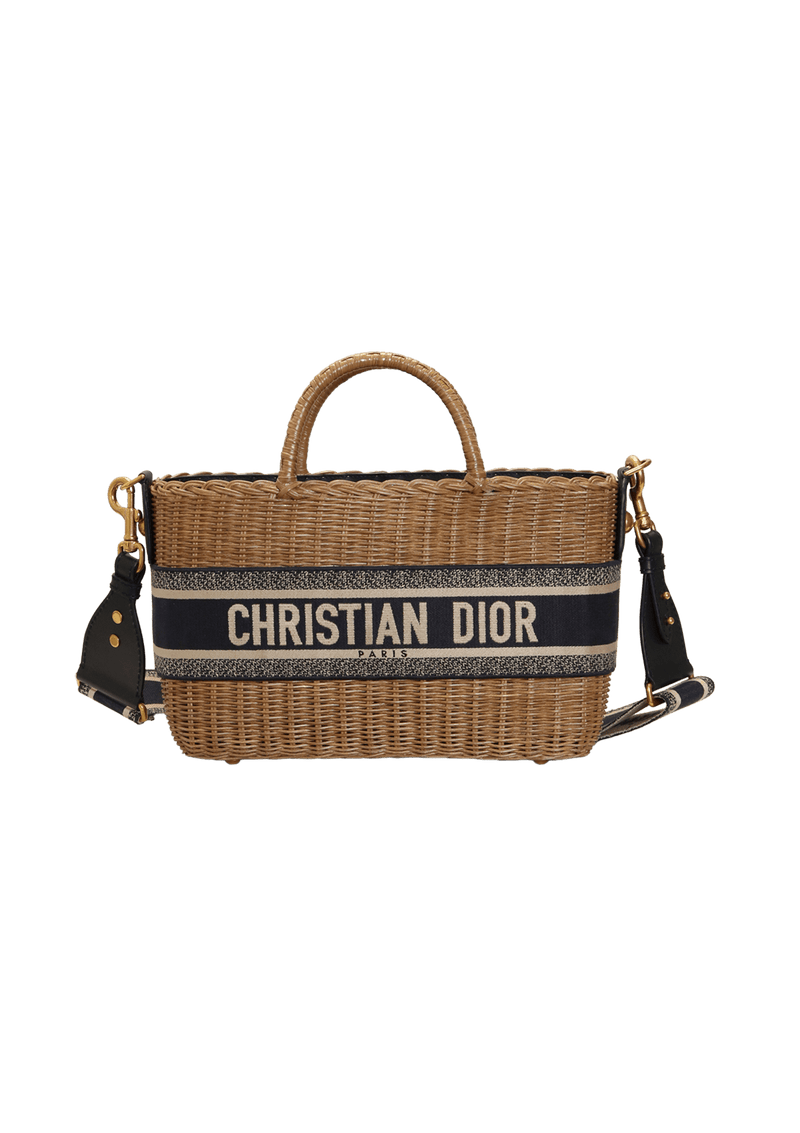 WICKER OBLIQUE TOTE