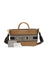 WICKER OBLIQUE TOTE