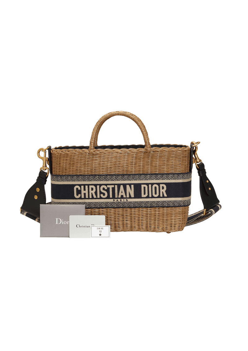 WICKER OBLIQUE TOTE