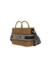 WICKER OBLIQUE TOTE