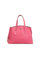 GRAINED LEATHER OPEN TOTE