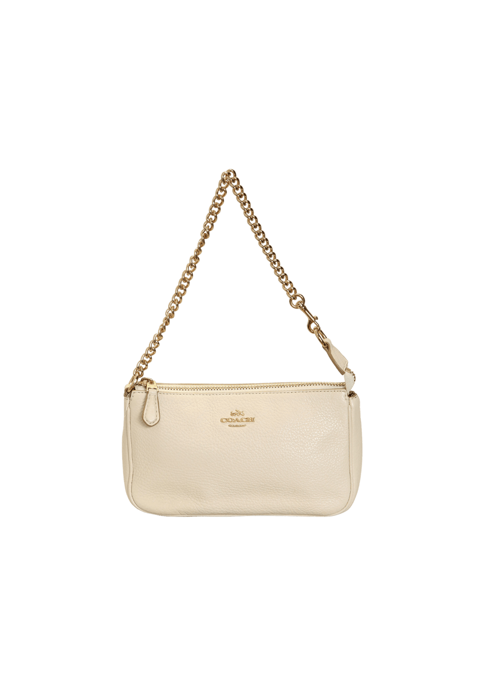BOLSAS COACH LEATHER MINI POCHETTE BRANCO ORIGINAL – Gringa