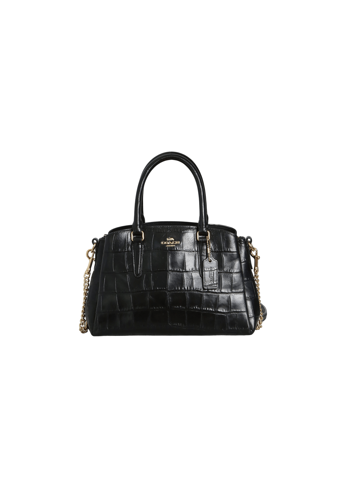 BOLSAS COACH MINI SAGE CROCO EMBOSSED BAG PRETO ORIGINAL – Gringa