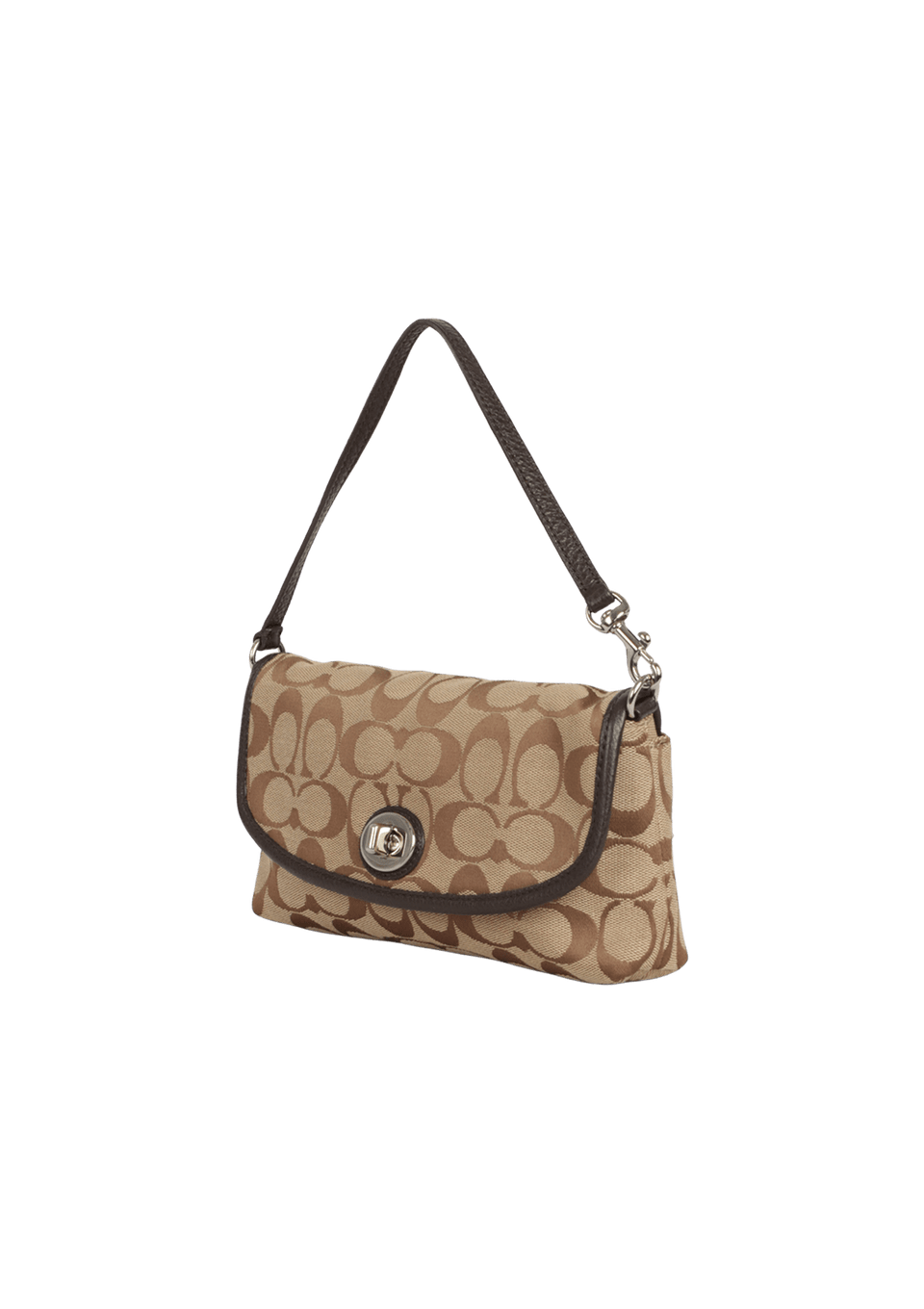 バッグ Coach Brown Signature mini pouch BOLSAS COACH VINTAGE SIGNATURE MINI POUCH MARROM ORIGINAL