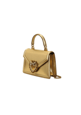 SMALL METALLIC DEVOTION TOP HANDLE BAG