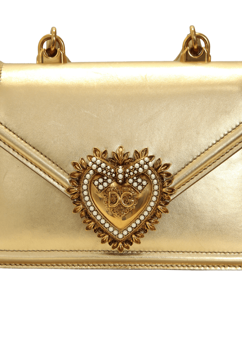 SMALL METALLIC DEVOTION TOP HANDLE BAG