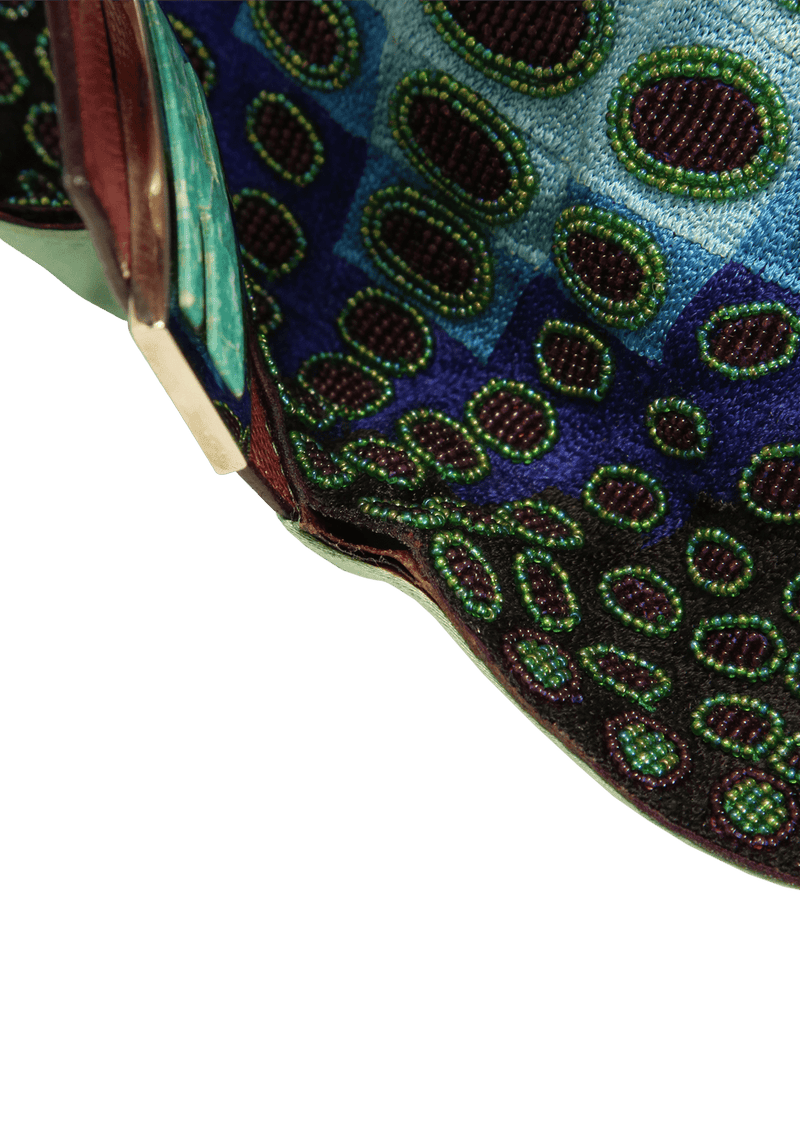 BEADED LIZARD TRIM BAG