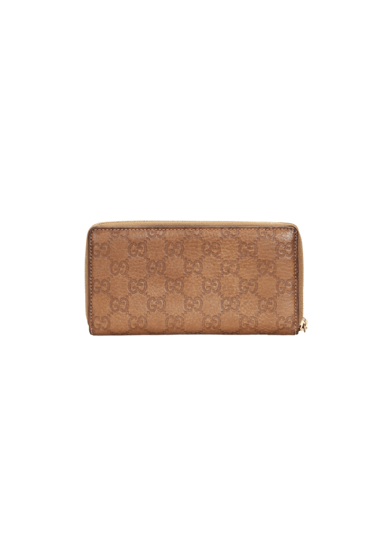 GUCCISSIMA ZIP AROUND BAMBOO WALLET