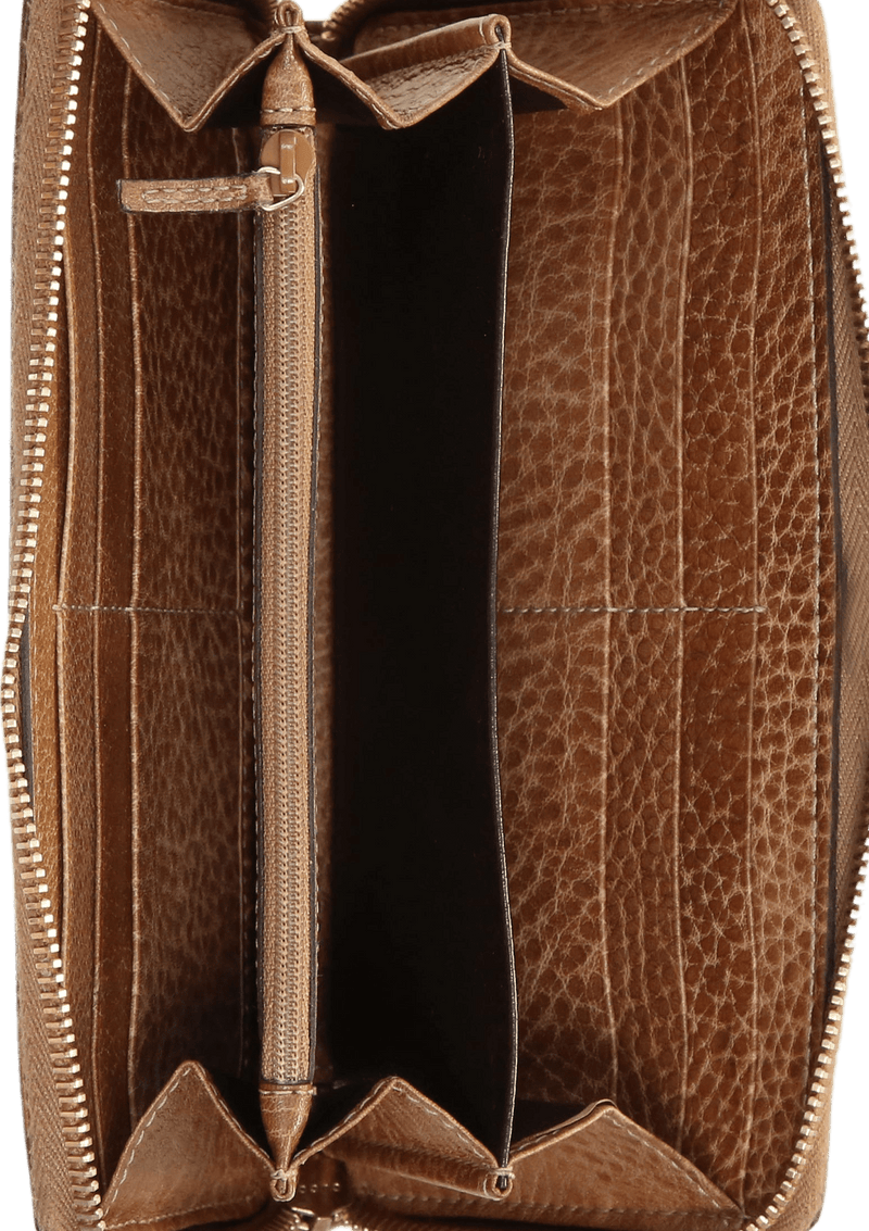 GUCCISSIMA ZIP AROUND BAMBOO WALLET