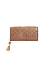 GUCCISSIMA ZIP AROUND BAMBOO WALLET