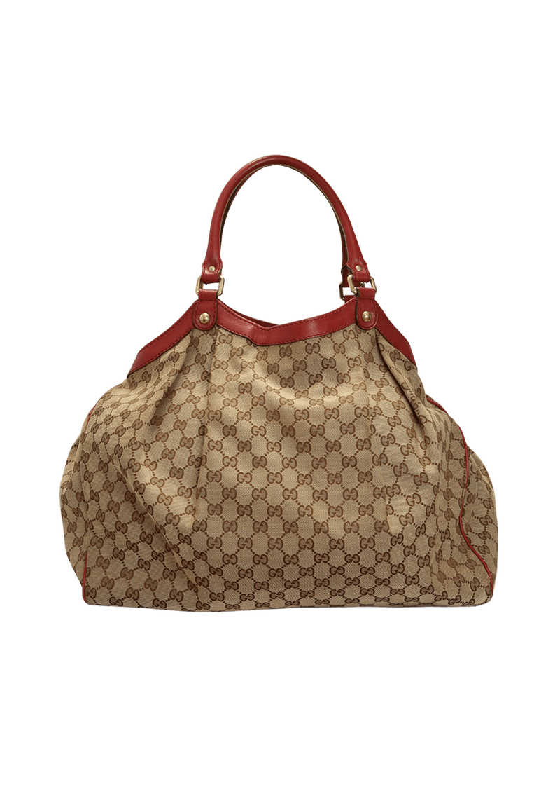 BOLSAS GUCCI LARGE GG CANVAS SUKEY BEGE ORIGINAL Gringa