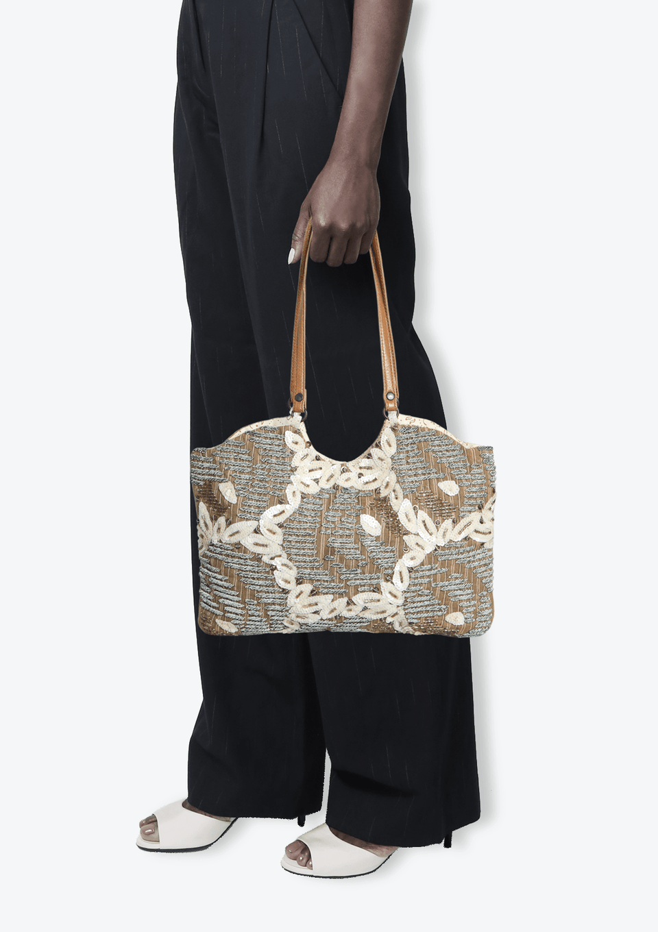 BOLSAS JAMIN PUECH BEADED HANDLE BAG MARROM ORIGINAL – Gringa