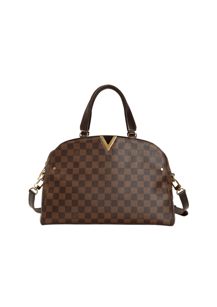 LOUIS VUITTON KENSINGTON BOWLING DAMIER EBENE SHOULDER HANDBAG BROWN-DD5545  