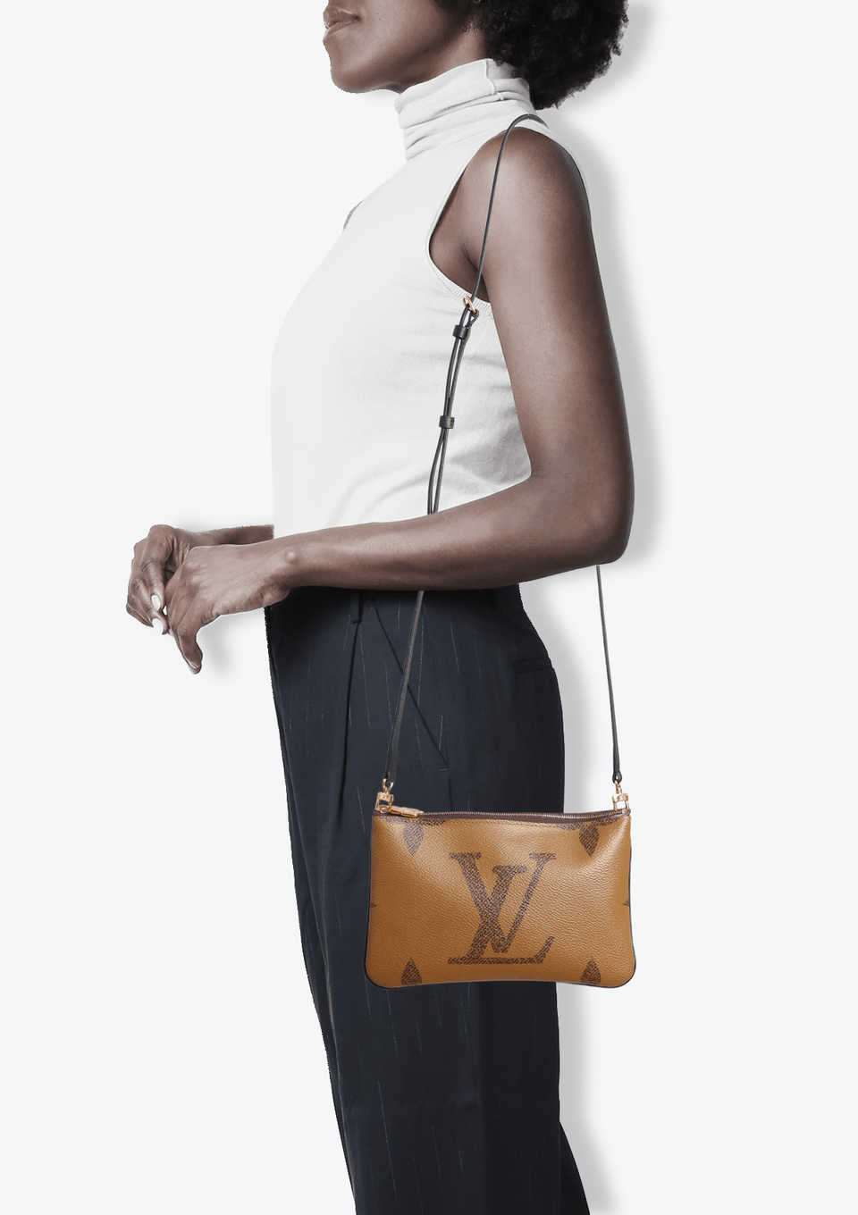 BOLSAS LOUIS VUITTON MONOGRAM GIANT REVERSE DOUBLE ZIP POCHETTE