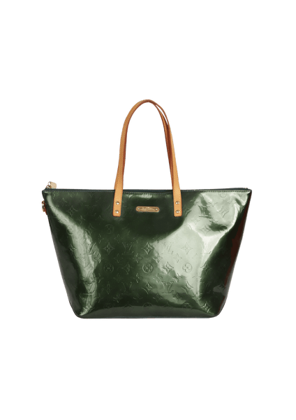 LOUIS VUITTON Bellevue GM Vernis Olive Green Patient Leather