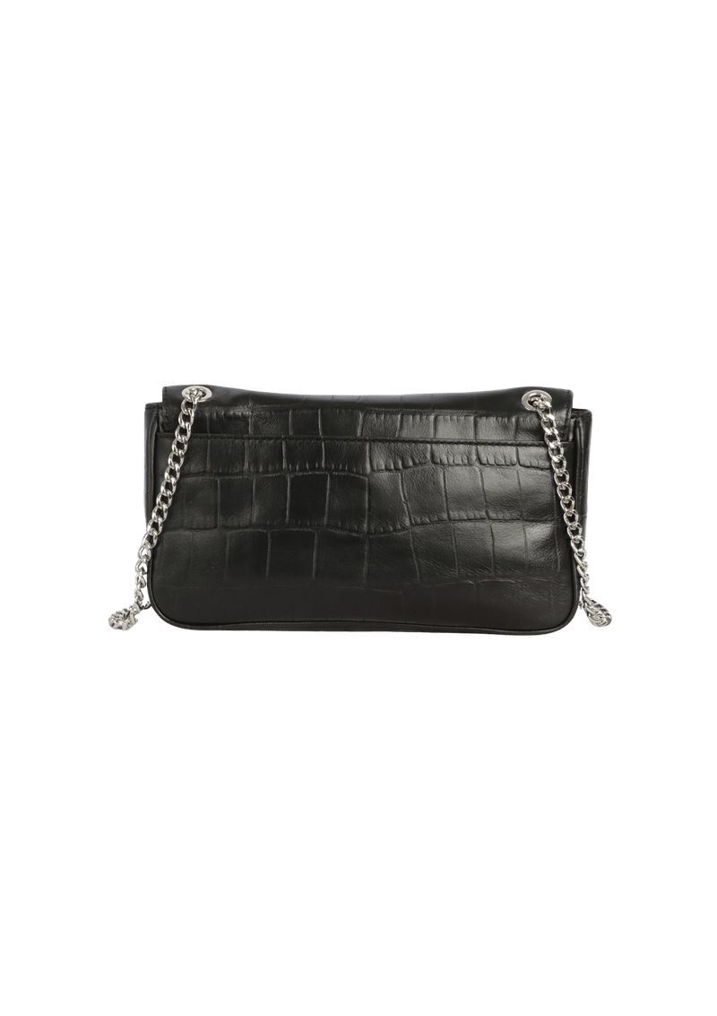 CROCODILE EMBOSSED SHOULDER BAG