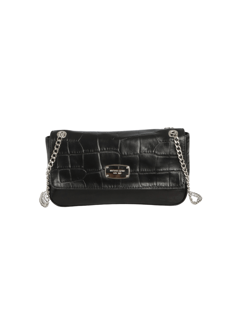 CROCODILE EMBOSSED SHOULDER BAG