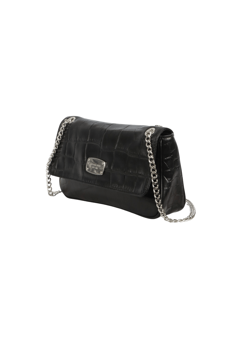 CROCODILE EMBOSSED SHOULDER BAG